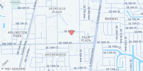 Map showing Nina's Place at 959 SE 6th Ave, Deerfield Beach, FL