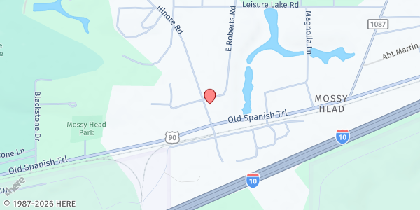 Map showing First Baptist Church of Mossy Head at 92 Hinote Rd., Defuniak Springs, FL