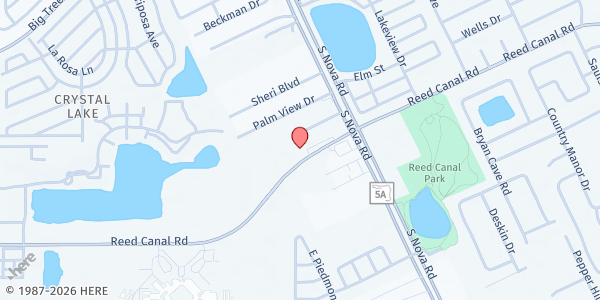 Map showing Our Lady of Hope - Food Distribution at 1080 Reed Canal Road, Deland, FL