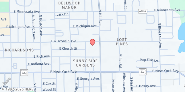 Map showing Pay It Forward Deland at 250 N. Hill Avenue, Deland, FL