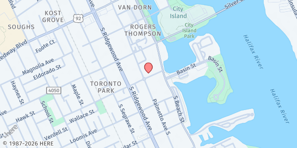 Map showing Seventh Day Baptist Church at 128 Live Oak Ave, DeLand, FL