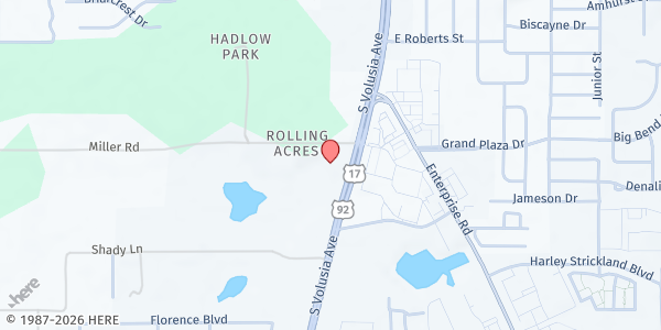 Map showing West Volusia Dream Center at 2479 South Volusia Ave, Deland, FL