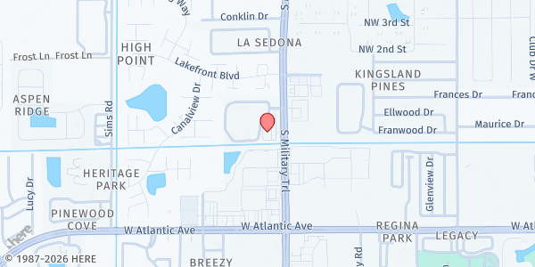 Map showing Eat Better Live Better - Delray Beach at 14451 S. Military Trail, Delray Beach, FL