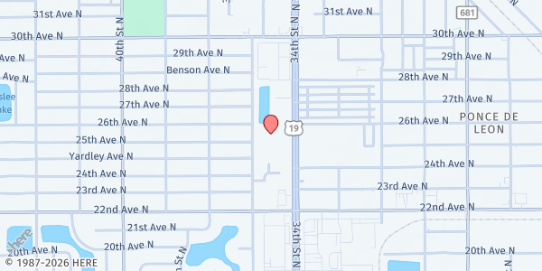Map showing Goodwill's Job Connection Center at 2550 34th Street North, Disston Heights, FL