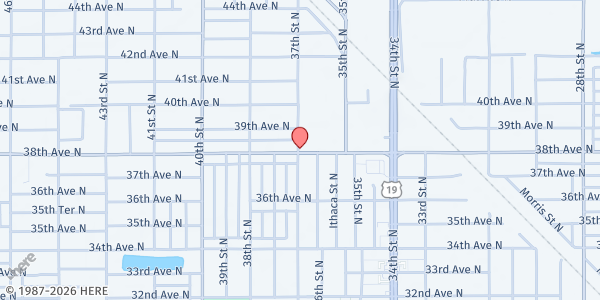 Map showing New Heights Elem. at 3901 37th Street North, Disston Heights, FL