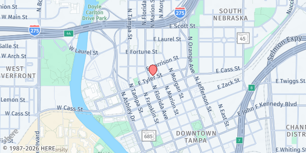 Map showing The Portico at 1001 North Florida Avenue, Downtown, FL