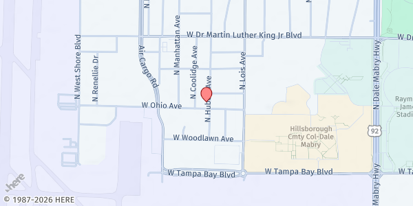 Map showing Bethel Church (House of Black Sheep) at 4202 North Hubert Avenue, Drew Park, FL