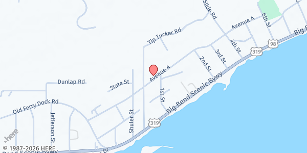 Map showing First Baptist Church Eastpoint at 447 Avenue A, Eastpoint, FL