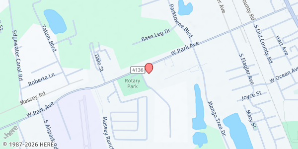 Map showing Gifts of Love at 820 W. Park Ave., Edgewater, FL
