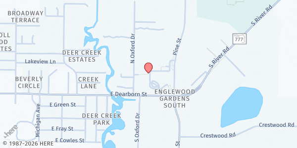 Map showing Englewood Methodist Church at 700 E Dearborn Ave, Englewood, FL