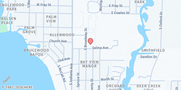Map showing St. David's Jubilee Center at 401 South Broadway, Englewood, FL