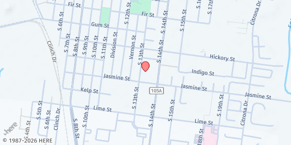 Map showing Barnabas Center at 1303 Jasmine St, Ste 101, Fernandina Beach, FL