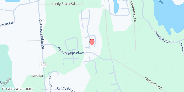 Map showing Sharing Hope and Reaching People at 95140 Ventures Court, Fernandina Beach, FL