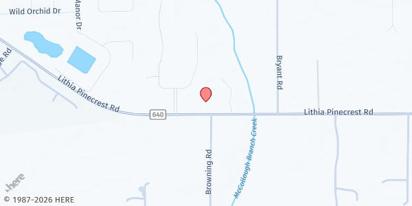 Map showing Dwelling Place Lithia at 6627 Lithia Pinecrest Road, Fish Hawk, FL