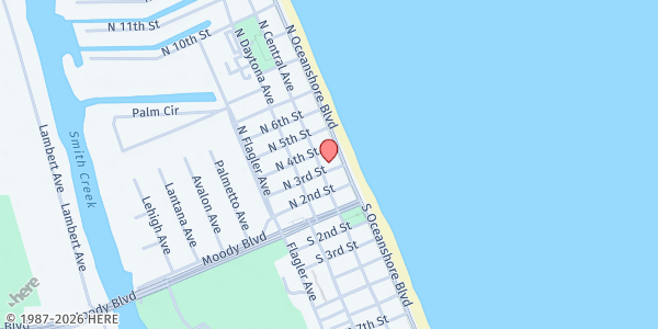 Map showing First Baptist Church Flagler Beach at 300 N Central Avenue, Flagler Beach, FL