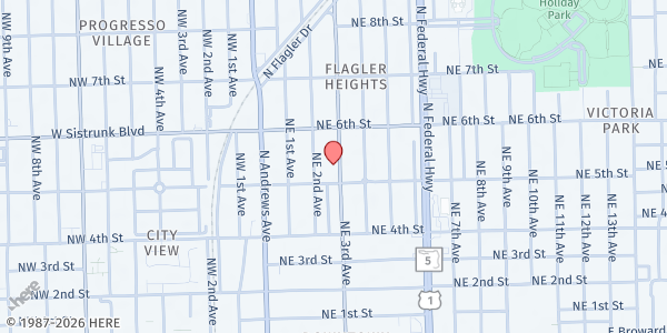 Map showing Fort Lauderdale Food Not Bombs - N Andrews Ave at N Andrews Ave, Fort Lauderdale, FL