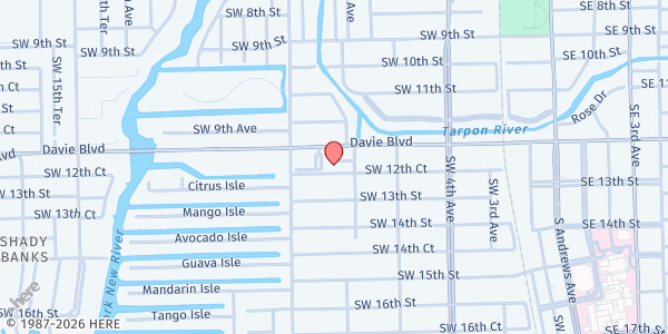 Map showing Fort Lauderdale Seventh-Day Adventist Church at 850 SW 12th St., Fort Lauderdale, FL