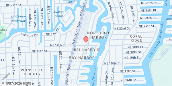 Map showing Full Gospel Church at 2201 NE 19th St., Fort Lauderdale, FL