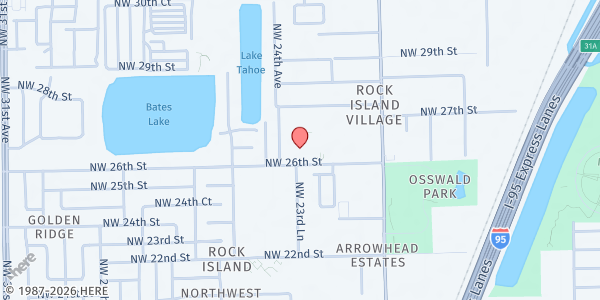 Map showing Harris Chapel Inc. at 2351 NW 26th St., Fort Lauderdale, FL
