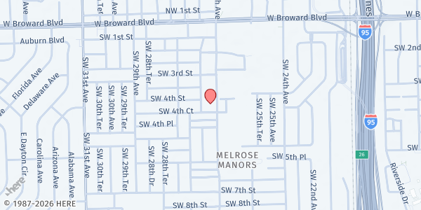 Map showing Lighthouse SDA Church at 441 SW 27th Ave., Fort Lauderdale, FL