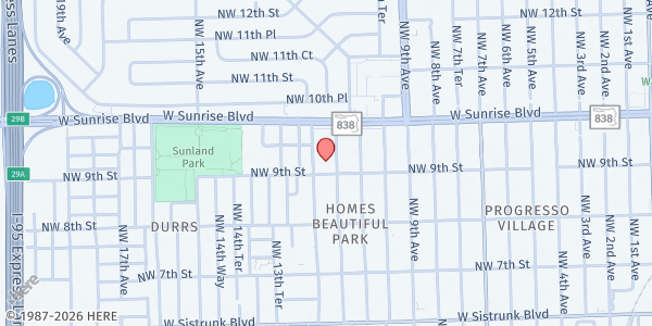 Map showing Mt. Bethel Baptist Church at 901 NW 11th Ave., Fort Lauderdale, FL