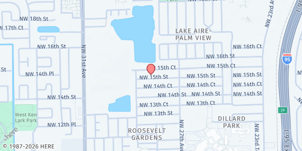Map showing National Aid Foundation at 2821 NW 15th St., Fort Lauderdale, FL