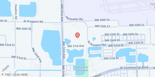 Map showing Redeeming Word Christian Center at 2800 Prospect Rd., Fort Lauderdale, FL