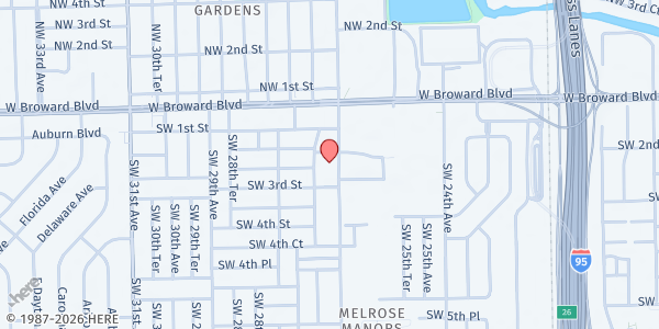 Map showing Seed Sowers Of Faith at 205 SW 27th Ave., Fort Lauderdale, FL
