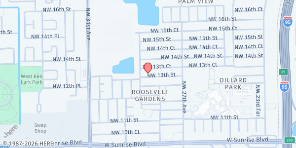 Map showing Shekina French SDA Church at 2851 NW 13th St., Fort Lauderdale, FL