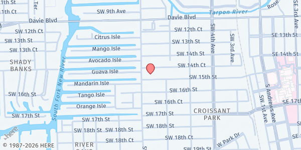 Map showing Sunshine Cathedral Food Pantry at 1480 SW 9th Ave., Fort Lauderdale, FL