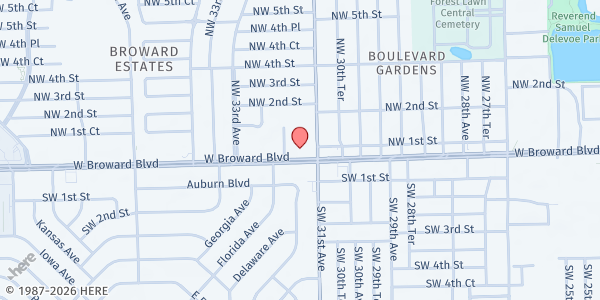 Map showing Vision For Christ Ministries International at 3135 W. Broward Blvd., Fort Lauderdale, FL