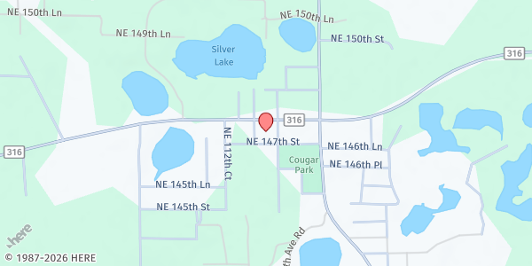 Map showing First Baptist Church of Fort McCoy at 11350 E. Hwy. 316, Fort McCoy, FL