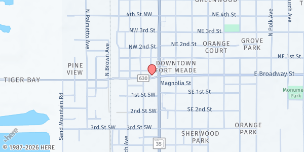 Map showing Help of Fort Meade at 27 W Broadway St, Fort Meade, FL