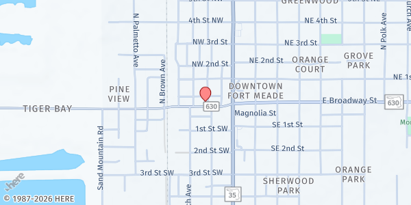 Map showing Help of Fort Meade at 202 W. Broadway St., Fort Meade, FL