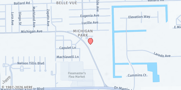 Map showing Catholic Charities of Fort Myers - Elizabeth Kay Galeana Center at 4235 Michigan Ave. Link, Fort Myers, FL