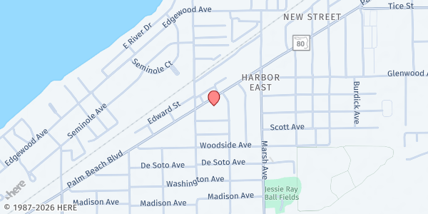 Map showing Children's Advocacy Center - East United Way House at 4040 Palm Beach Blvd., Fort Myers, FL