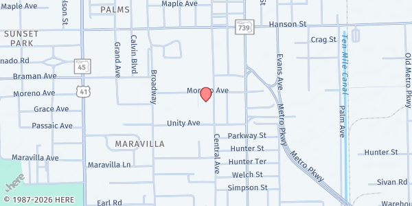 Map showing Christian Faith Fellowship Church at 3208 Central Ave., Fort Myers, FL