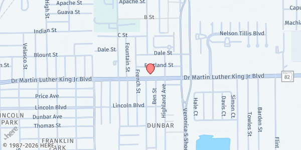 Map showing Community Cooperative - Fort Myers at 3429 Dr Martin Luther King Jr Blvd., Fort Myers, FL