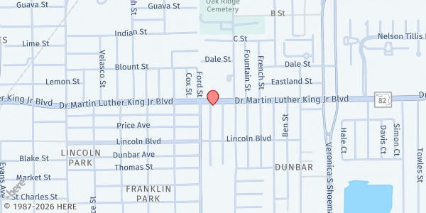 Map showing Cornerstone Church at 3220 Martin Luther King Jr., Fort Myers, FL