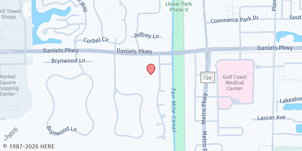 Map showing Daniels Road Baptist Church at 5878 Daniels Pkwy., Fort Myers, FL