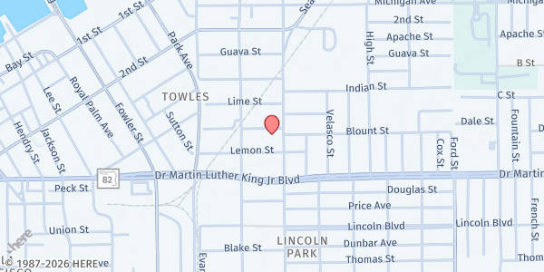 Map showing DUNBAR COMMUNITY FOOD PANTRY @ MT. OLIVE at 2754 Orange St., Fort Myers, FL