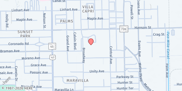 Map showing EBENEZER FORT MYERS at 3065 BROADWAY, FORT MYERS, FL