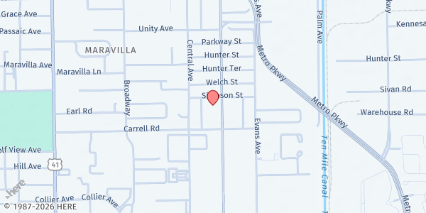 Map showing Fort Myers Christian Outreach Center at 3500 Fowler St., Fort Myers, FL