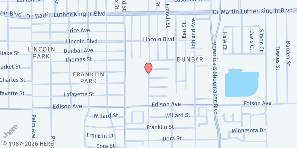 Map showing Franklin Park Elementary at 2330 Henderson Ave., Fort Myers, FL