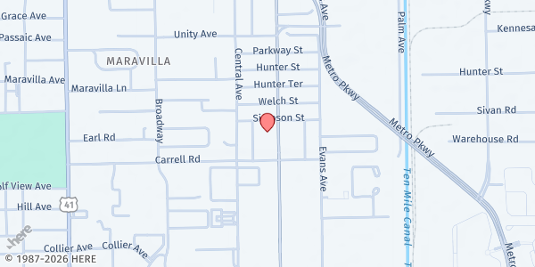 Map showing FT MYERS CHRISTIAN OUTREACH CENTER at 3500 Fowler St., Fort Myers, FL