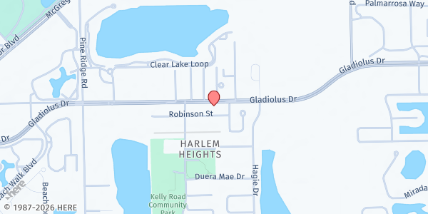 Map showing Gladiolus Food Pantry at 10511 Gladiolus, Fort Myers, FL