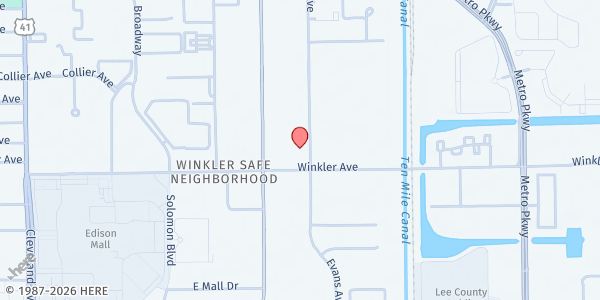 Map showing Harry Chapin Food Bank Parking Lot at 3925 Fowler St., Fort Myers, FL