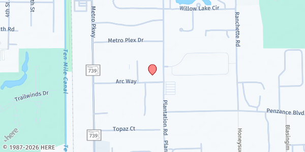 Map showing Harvest Field Church at 6431 Arc Way, Fort Myers, FL