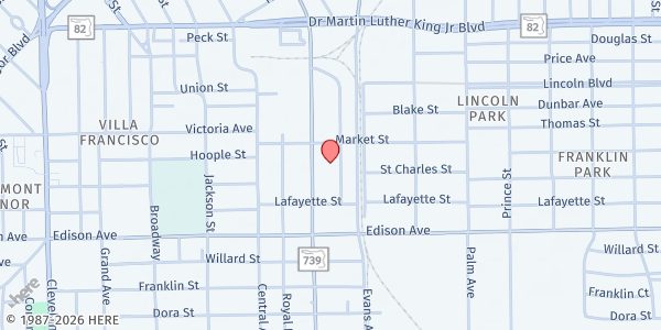 Map showing HEARTS AND HOMES FOR VETERANS at 2230 Alicia St., Fort Myers, FL