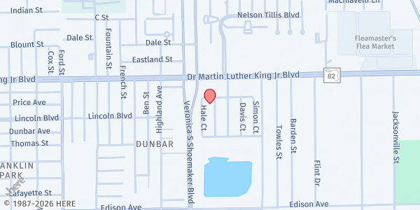 Map showing House of Prayer Apostolic Faith Church at 2112 Mitchell Ct., Fort Myers, FL